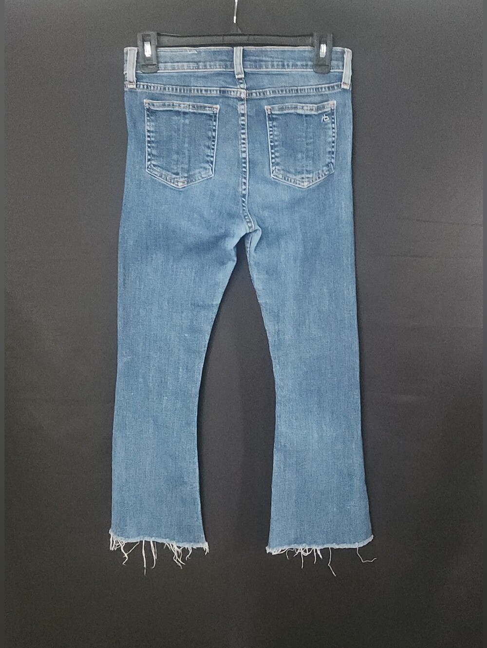 Rag & Bone Flexi Raw Hem Ankle Flare Jeans in Paz Blue - Picture 15 of 16